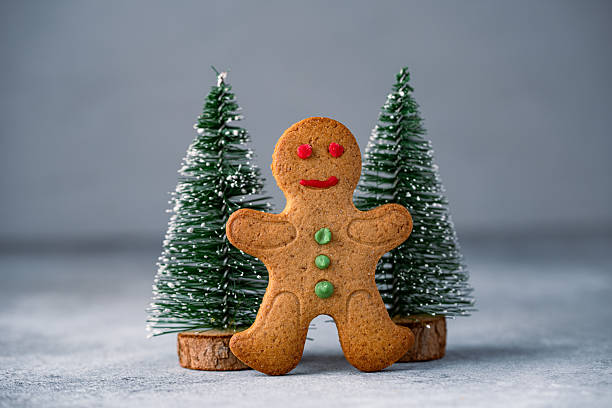 istock Delicious Christmas cookie. Gingerbread man cookie. 2250500381
