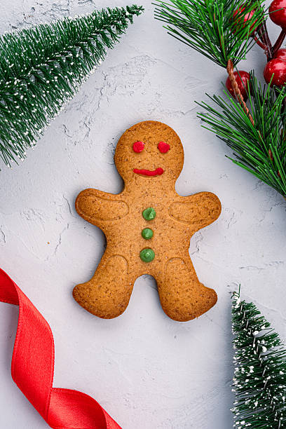 istock Delicious Christmas cookie. Gingerbread man cookie. 2250500417