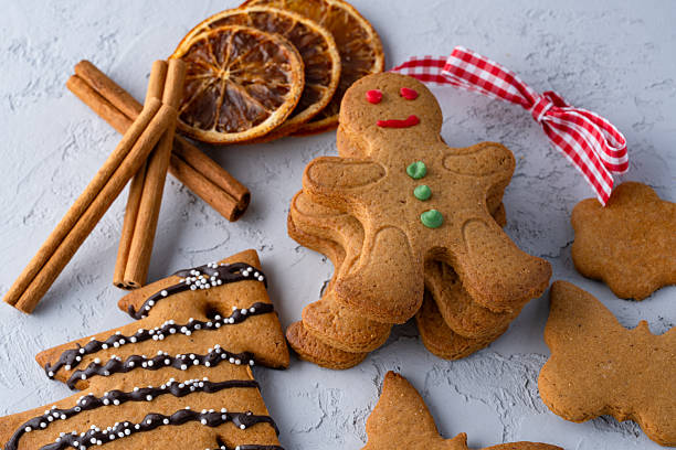 istock Delicious Christmas cookie. Gingerbread man cookie. 2250500452