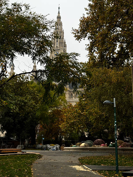 istock Christmas Tree Installation and Market Setup at Rathausplatz, Vienna 2250501382