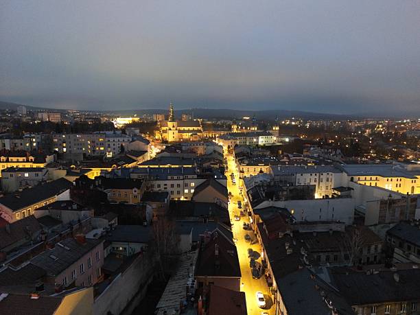 Kielce - Poland - Christmas tree lights on the square