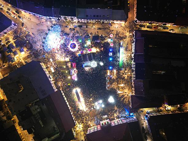 istock Kielce - Poland - Christmas tree lights on the square 2250507547