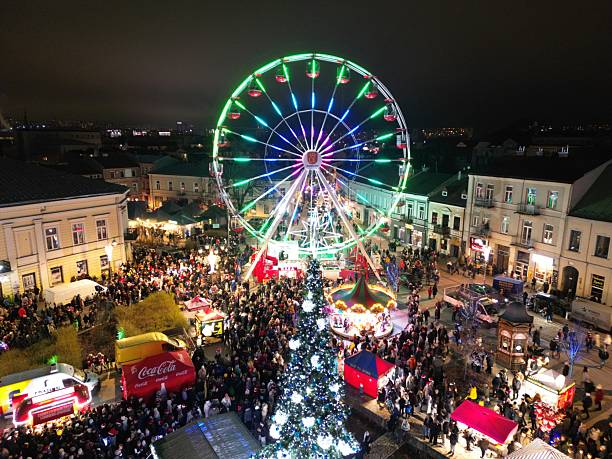 istock Kielce - Poland - Christmas tree lights on the square 2250507557
