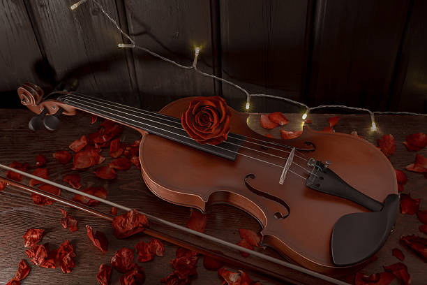 Violinis Women , Portrait of a Free Woman Playing the Violin with Flowers, Female Artist