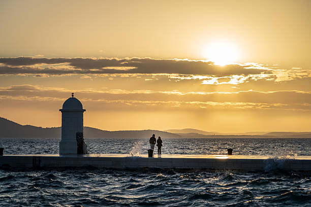 Aegean sea view at sunset.Kuşadası - Turkey.