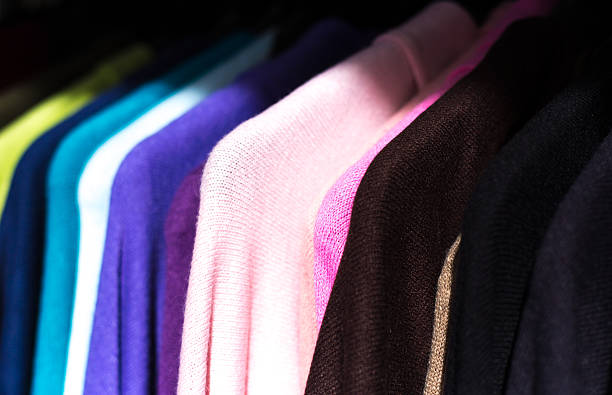 istock Colorful Cashmere Sweaters Hanging Outside Boutique Full Frame 2250512083