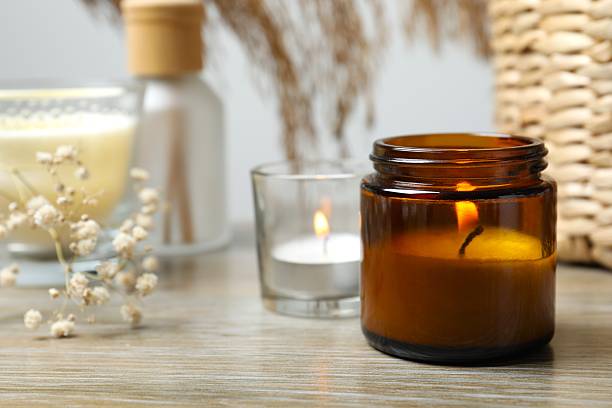 istock Beautiful composition with candles on the table 2250512764