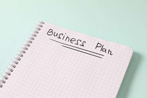 istock Business Plan. Flat lay with pencil and notebook on color background, top view 2250513304