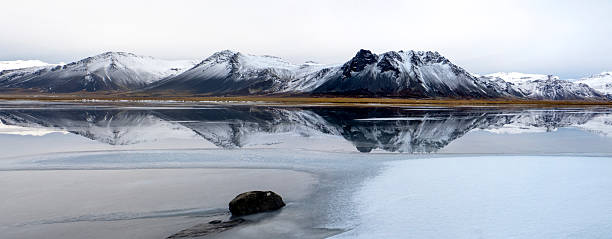 Reflection of Mountains on Snaefellsnes Peninsula, IcelandPanorama formed from two images merged together.