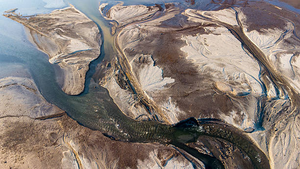 istock Aerial photo of sandy river delta channels. 2250526012