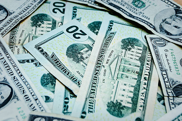 istock Twenty Dollar Bills Stacked Highlighting Security Features, Finance, Investment Growth 2250530521