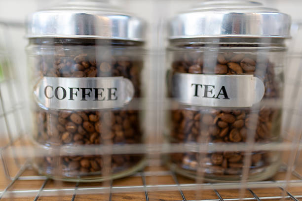 Coffee beans in the grinder at the market
