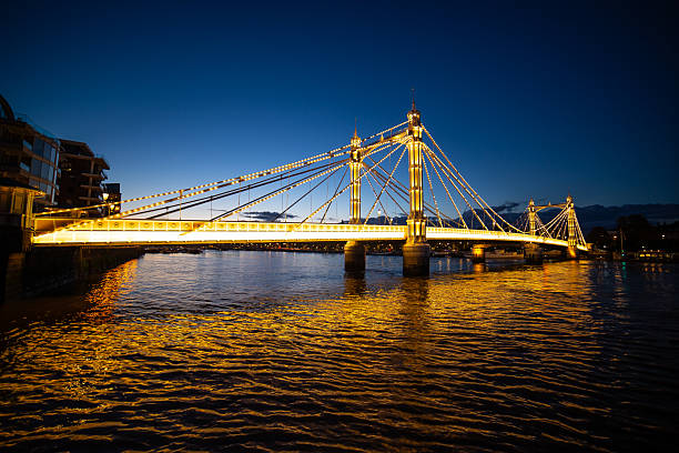 istock Albert Bridge at night London England 2250535673