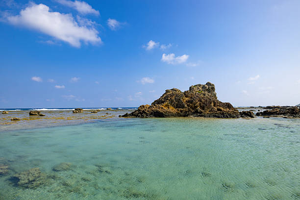 sanbashi beach rock in Ayamaru Misaki Kanko Park, amami oshima island, kagoshima prefecture, northern okinawa islands.