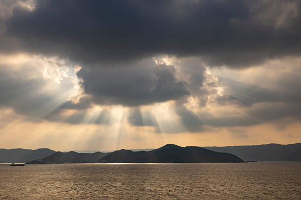 beautiful sunbeam on amami oshima island, kagoshima prefecture, northern okinawa islands, japan.