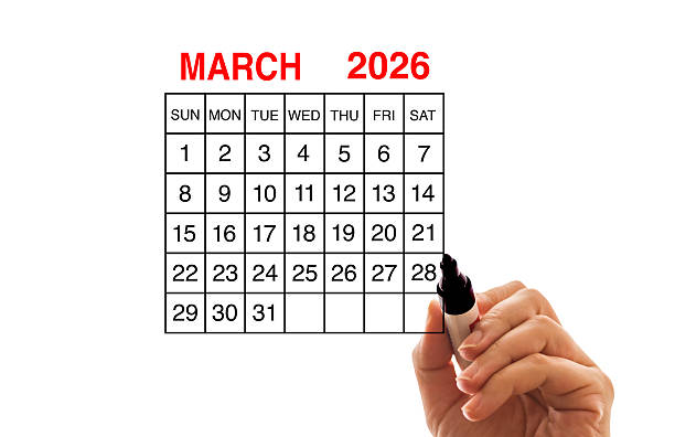 istock 2026 Calendar March on White Background 2250542476