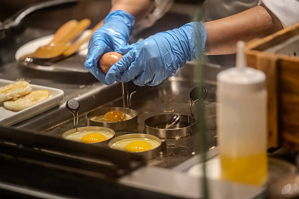 Chef preparing eggs