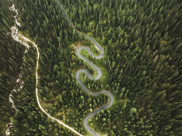 istock alpine winding road from above 2250545118