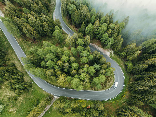 istock alpine winding road from above 2250545172