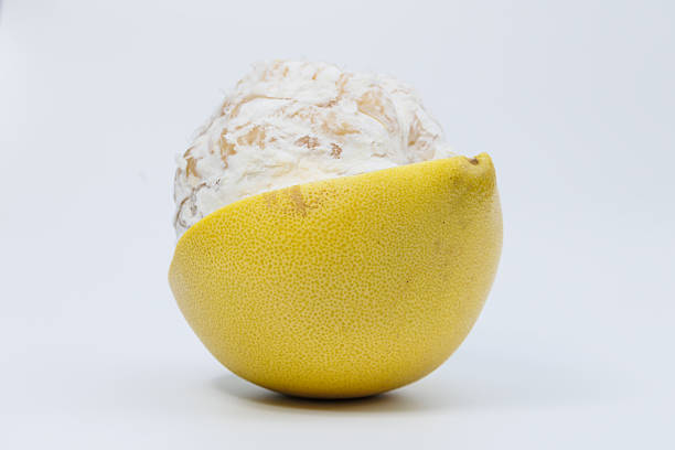 Pomelo fruit isolated on white background, tropical exotic citrus fruit