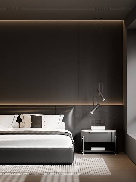 istock Modern Minimalist Luxury Bedroom Interior with Poster Frame Mockup – 3D Render 2250546261