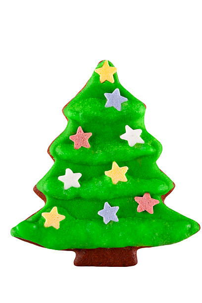 istock Christmas Gingerbread Tree Cookie isolated on white 2250550524