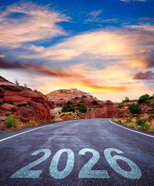 istock New Year 2026 on Empty Road at sunrise 2250554402