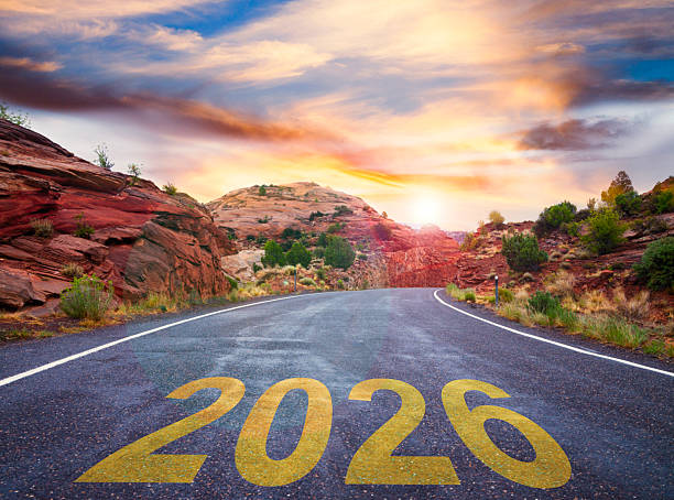istock New Year 2026 on Empty Road at sunrise 2250554404