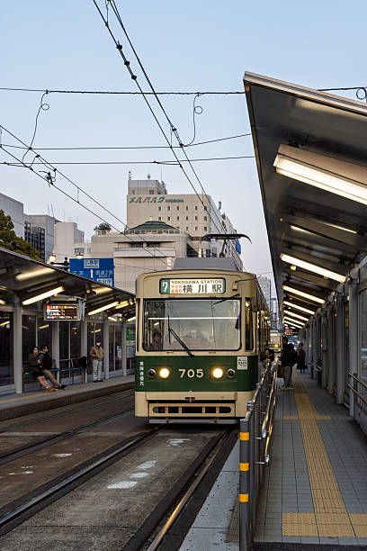 Hiroshima, Japan - March 20, 2025: Metro to Yokogawa at station in Hiroshima in Japan