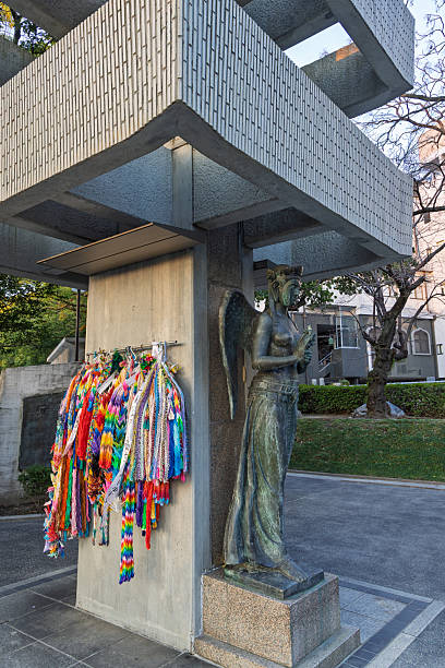 Hiroshima, Japan - March 20, 2025: Memorial Tower Dedicated to Mobilized Students in Hiroshima in Japan