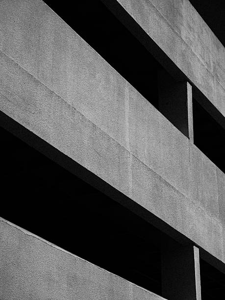 istock Abstract Geometric Concrete Building in Black and White 2250564493