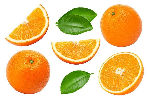 istock cut of orange isolated on white background. clipping path 2250566995
