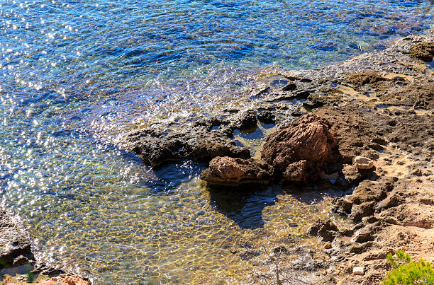 Natural beauty with contrasting colors and textures, along the Costa Dorada coastline