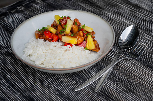 istock Chicken with pineapple in teriyaki sauce with fried rice. 2250570998