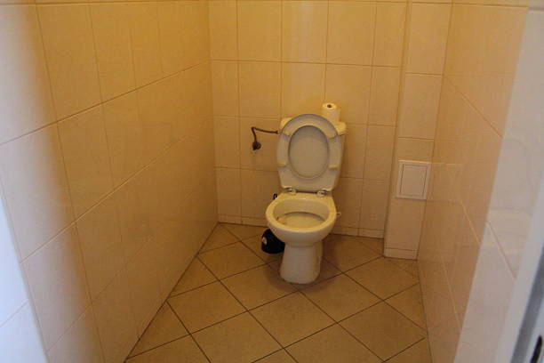 View from above of a ceramic squat toilet