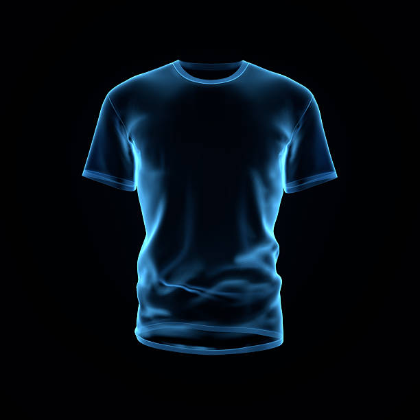 istock Futuristic X-Ray Style Glowing T-Shirt Silhouette on Black Background 2250580209