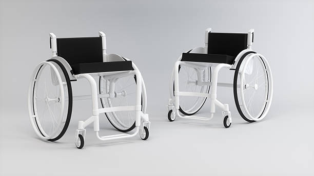istock Two Modern White Wheelchairs – Minimalistic Medical 3D Render 2250580367