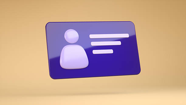 istock 3D Glossy User ID Card Icon on Warm Beige Background 2250580421