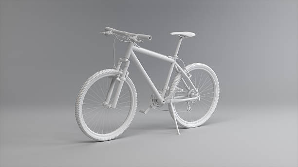 istock 3D White Mountain Bike in Minimal Gray Studio 2250580732