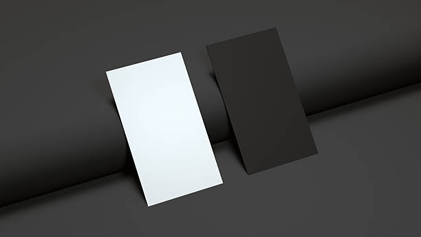 istock 3D White and Black Business Cards on Dark Minimal Background 2250580813