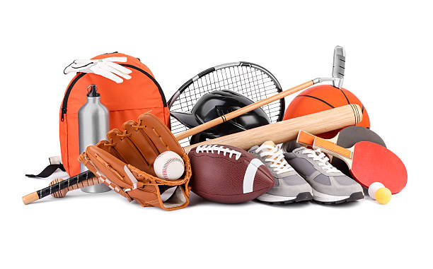 istock Many different sports equipment isolated on white 2250586744