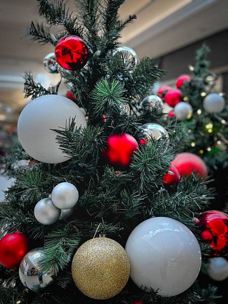 istock Festive Christmas Tree with Colorful Ornaments 2250596605