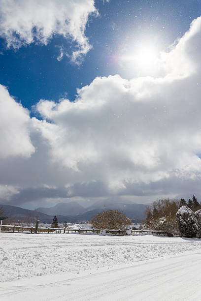 it is Snowy scenery in Kokonoe Town (Kokonoe Town, Oita Prefecture)