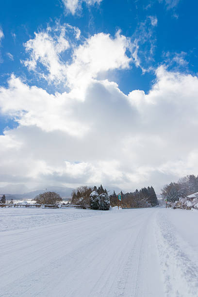 it is Snowy scenery in Kokonoe Town (Kokonoe Town, Oita Prefecture)