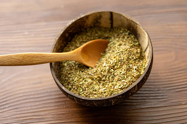 istock Close-Up of Dried Thyme in Coconut Bowl 2250599100