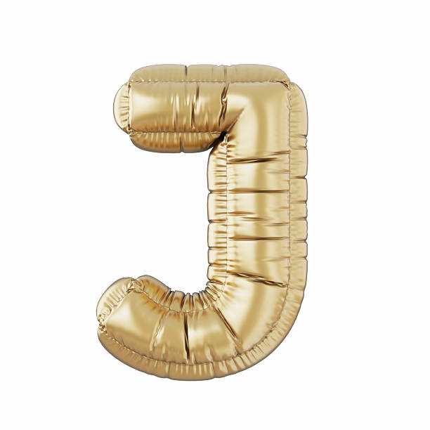 istock Gold Colored Letter J Balloon Isolated On White Background 2250613835