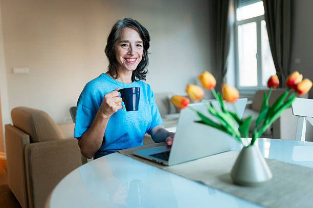 istock Woman working from home during coffee break 2250615483