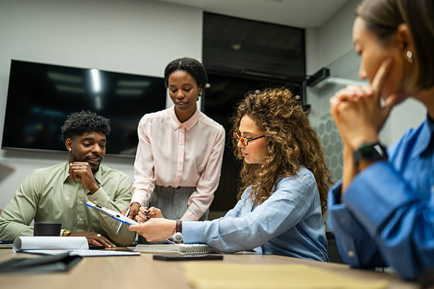 istock Diverse business team collaborating during an office meeting 2250617148