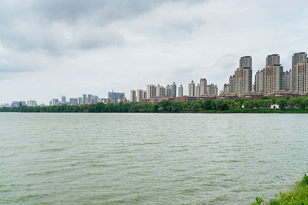 Lakeside modern office building in China