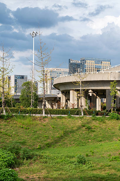 istock Concrete structure and asphalt road space under the overpass in the city 2250618297